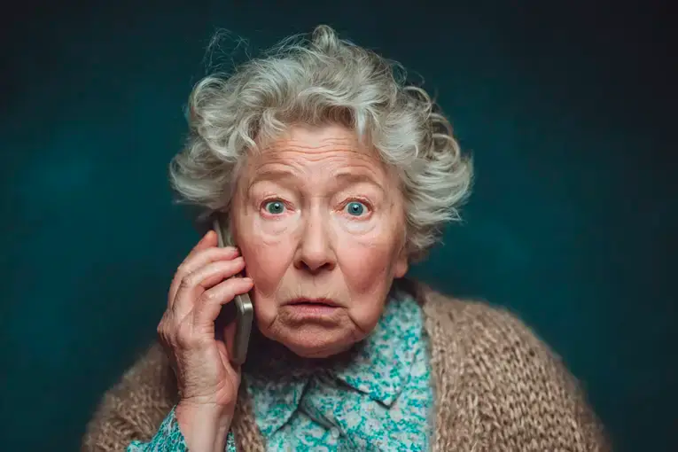 3-ISJ- Types of HMRC Scams & How to Spot Them Elderly Lady Receiving HMRC Scam Call