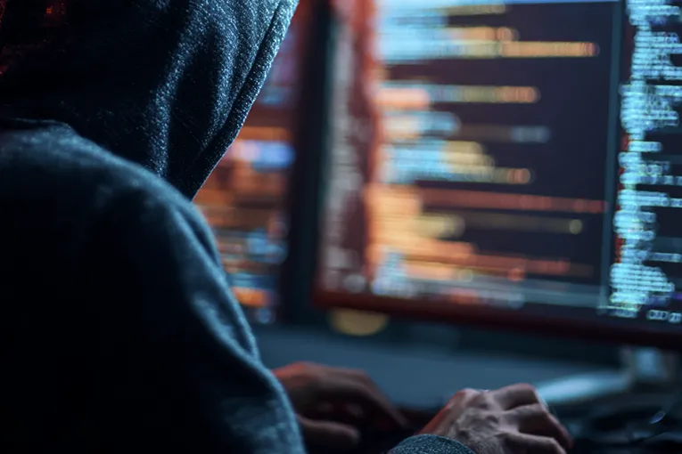 Hacker Viewing Source Code