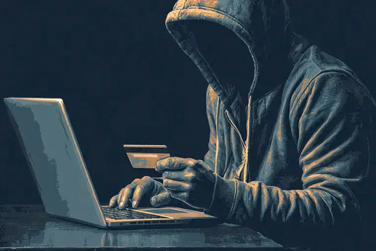 Hacker Holding Credit Card
