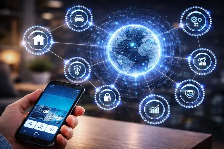 Smart Phone Connected to Internet of Things