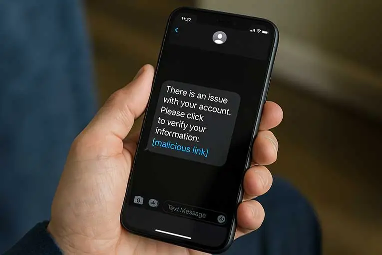 image showing how smishing attacks work