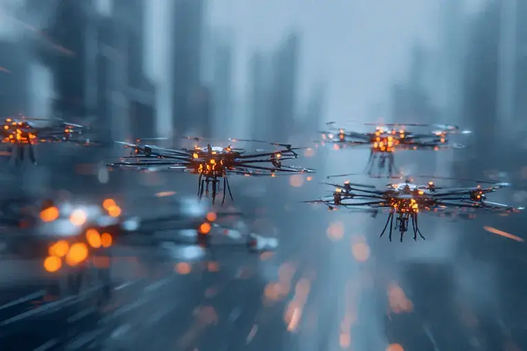 an image showing one of the swarm drones benefits of speed