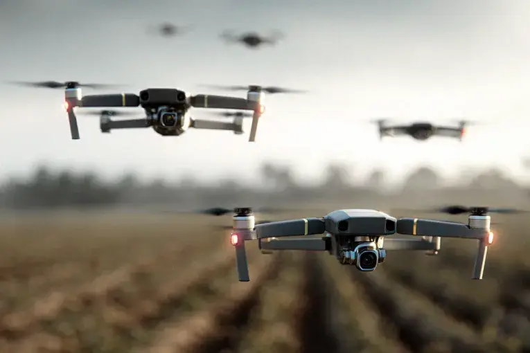 image showing one of the industries swarm drones are used